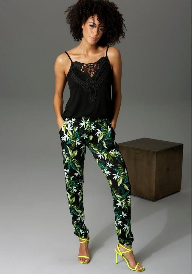 Aniston CASUAL Kanten top met verstelbare spaghettibandjes - Foto 3