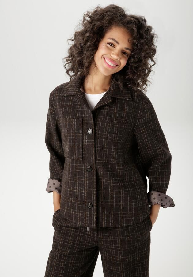 Aniston CASUAL Kort jack in ruitdessin met gestippelde voering nieuwe collectie - Foto 10