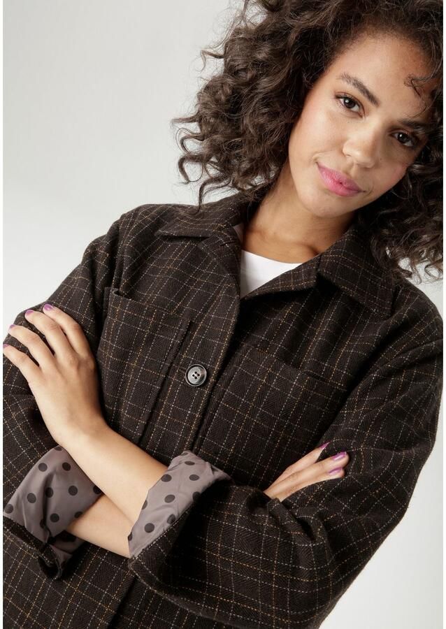 Aniston CASUAL Kort jack in ruitdessin met gestippelde voering nieuwe collectie - Foto 3