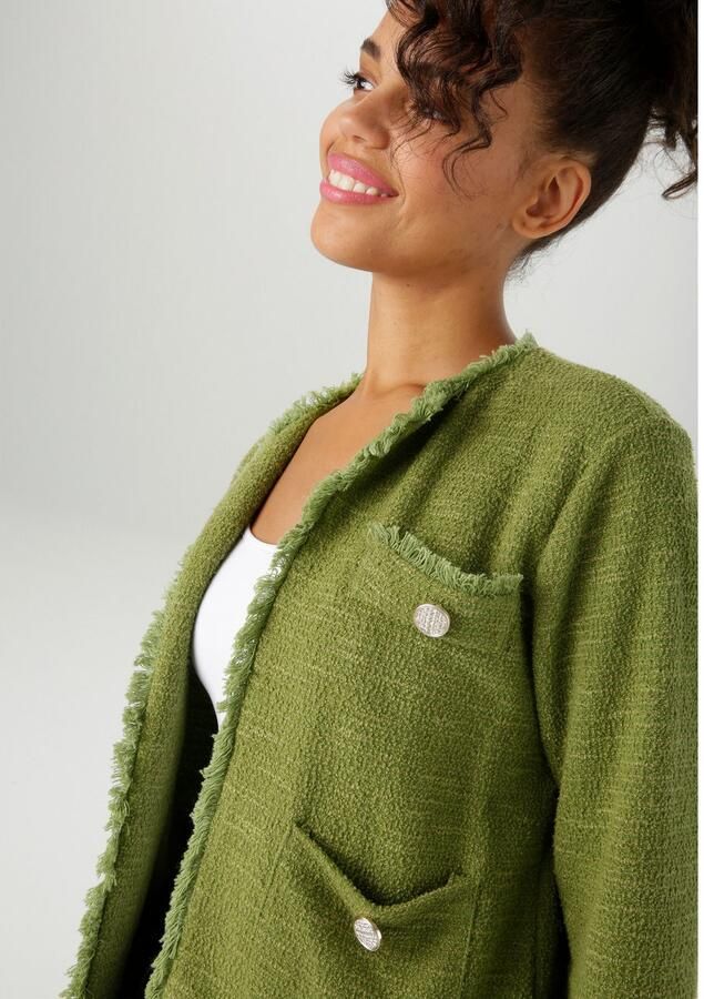 Aniston CASUAL Kort jack van gemêleerd bouclé-jacquard nieuwe collectie - Foto 3