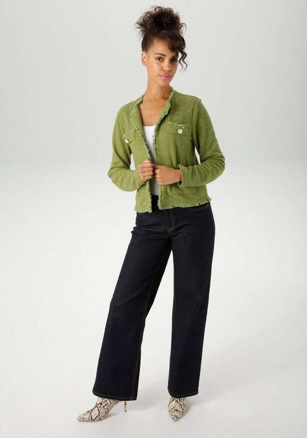 Aniston CASUAL Kort jack van gemêleerd bouclé-jacquard nieuwe collectie - Foto 5