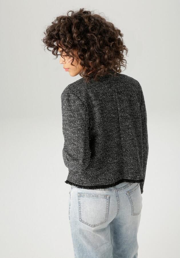 Aniston CASUAL Korte blazer van gemêleerd bouclé-jacquard met glansdraden nieuwe collectie - Foto 5