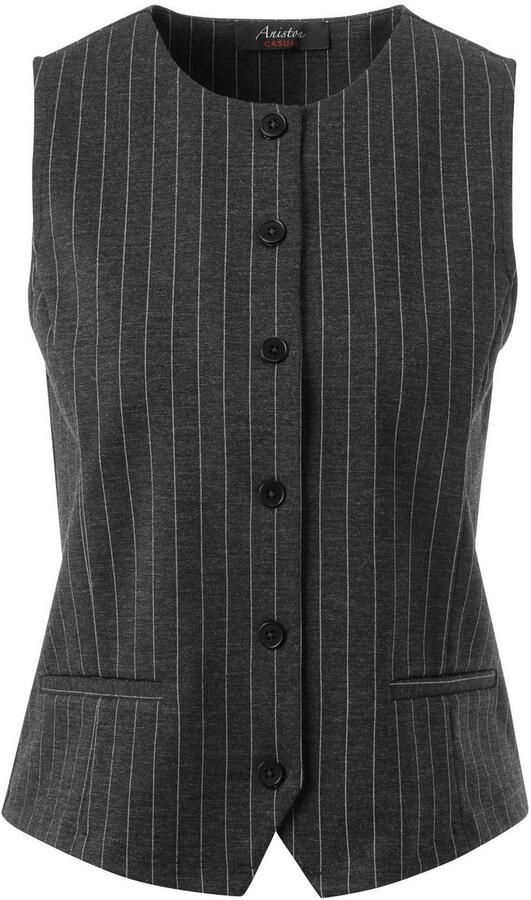 Aniston CASUAL Korte bodywarmer in een edele naaldstrepen dessin nieuwe collectie - Foto 9