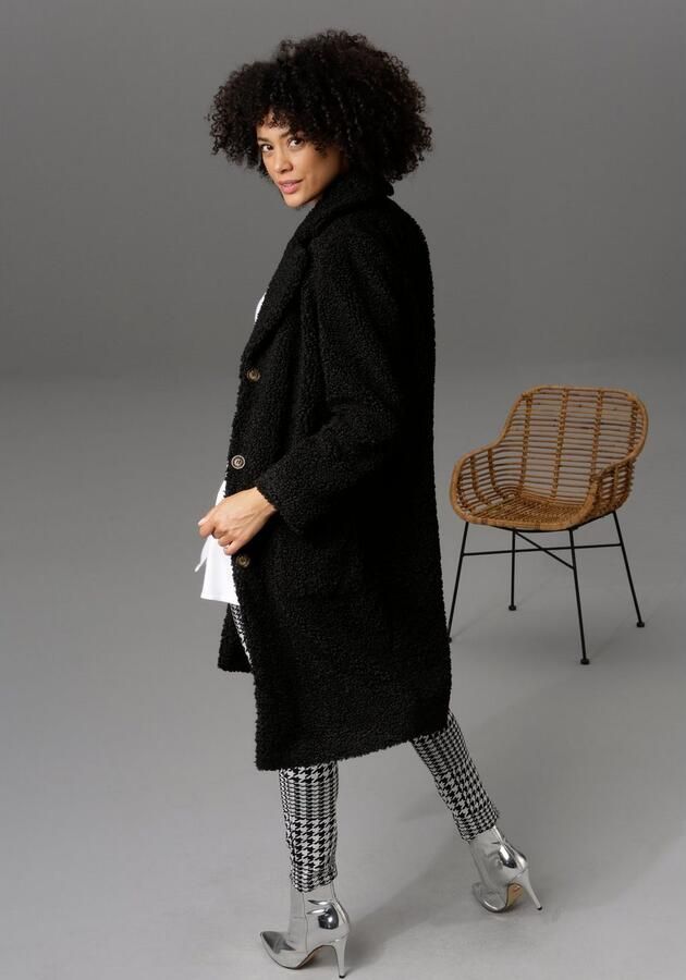 Aniston CASUAL Korte jas in pluche-look