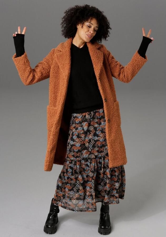 Aniston CASUAL Korte jas in pluche-look - Foto 6