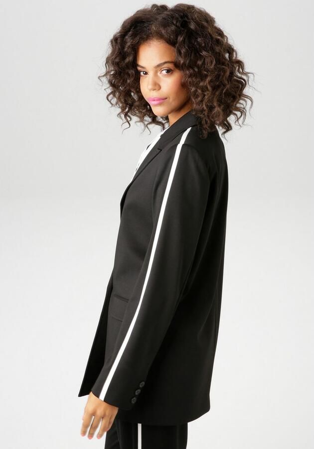 Aniston CASUAL Lange blazer met trendy streep op de schouder en de mouwen - Foto 3