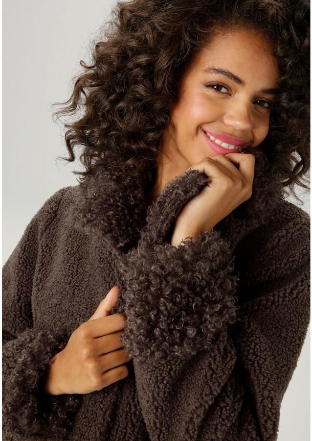 Aniston CASUAL Lange jas met "krullen" op de reverskraag en de mouwen nieuwe collectie - Foto 2