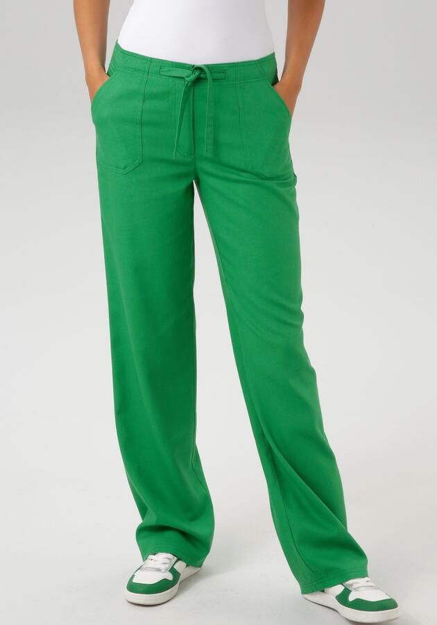 Aniston CASUAL Linnen broek met bindstrik - Foto 9