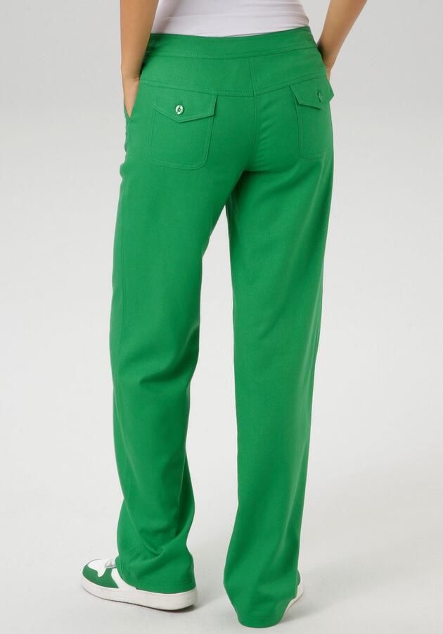 Aniston CASUAL Linnen broek met bindstrik - Foto 4