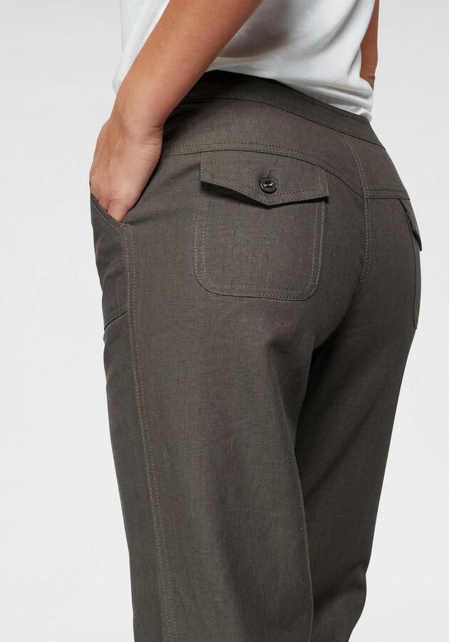 Aniston CASUAL Linnen broek met bindstrik - Foto 3