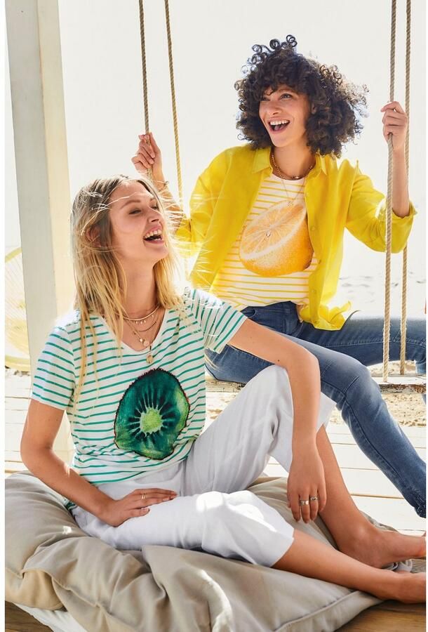 Aniston CASUAL Linnen broek met bindstrik - Foto 8