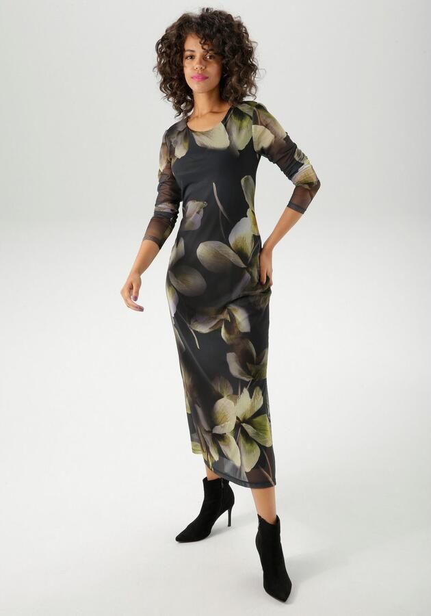 Aniston CASUAL Maxi-jurk bedrukt met grootvlak batikbloe nieuwe collectie - Foto 4