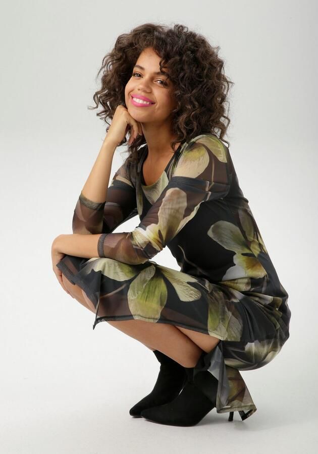 Aniston CASUAL Maxi-jurk bedrukt met grootvlak batikbloe nieuwe collectie - Foto 5