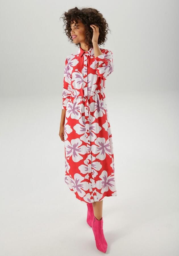 Aniston CASUAL Maxi-jurk bedrukt met grootvlak grafische bloe nieuwe collectie - Foto 4