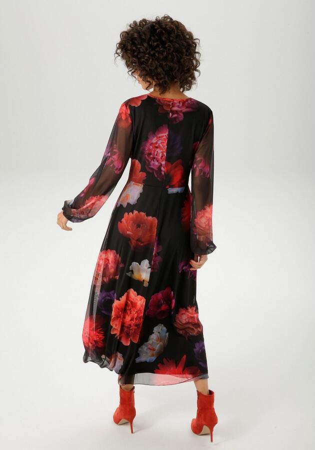 Aniston CASUAL Maxi-jurk bedrukt met kleurrijke grootschalige bloe nieuwe collectie - Foto 4