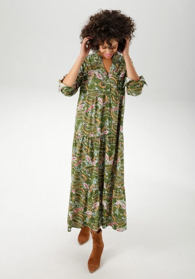 Aniston CASUAL Maxi-jurk bedrukt met kleurrijke paisley-patroon nieuwe collectie - Foto 3
