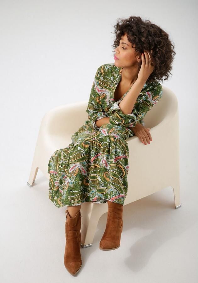 Aniston CASUAL Maxi-jurk bedrukt met kleurrijke paisley-patroon nieuwe collectie - Foto 5