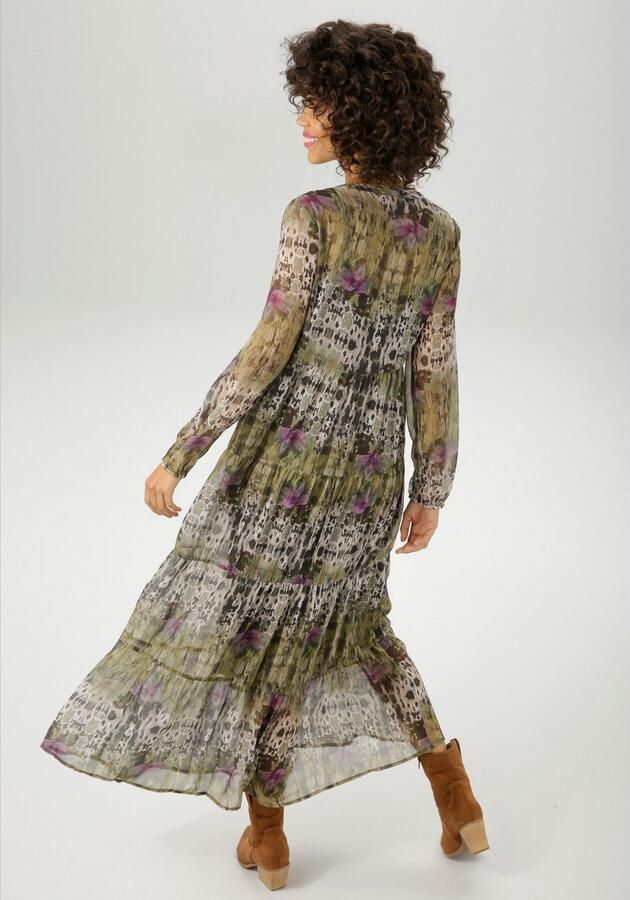 Aniston CASUAL Maxi-jurk met batik-bloe in grafische print nieuwe collectie (Met onderjurk) - Foto 2