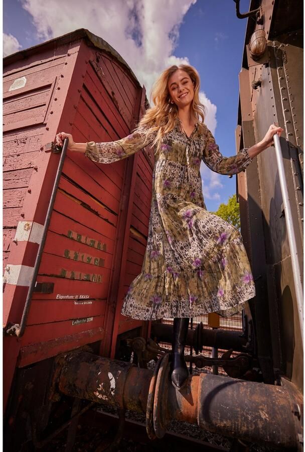 Aniston CASUAL Maxi-jurk met batik-bloe in grafische print nieuwe collectie (Met onderjurk) - Foto 6