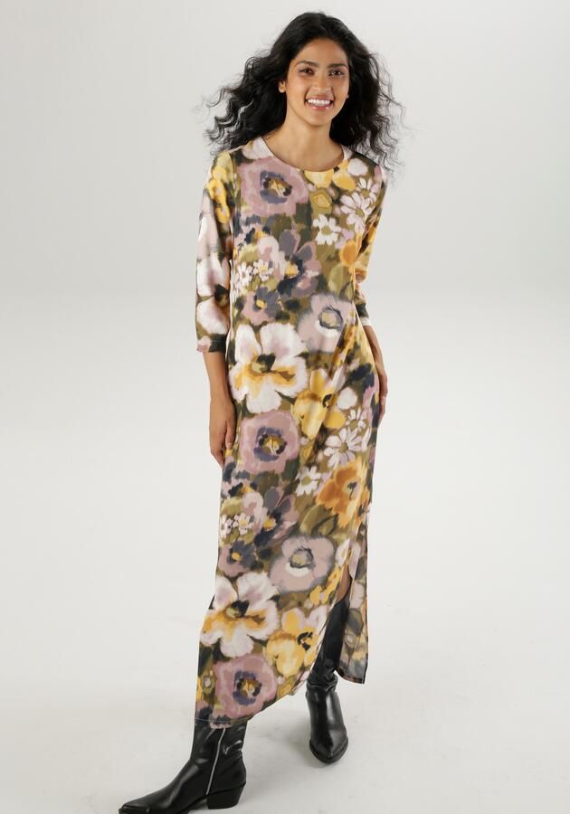 Aniston CASUAL Maxi-jurk met bloemenprint in batik-look elk stuk is uniek - Foto 8