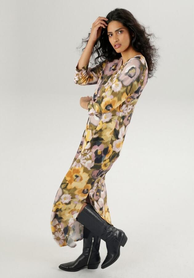 Aniston CASUAL Maxi-jurk met bloemenprint in batik-look elk stuk is uniek - Foto 3