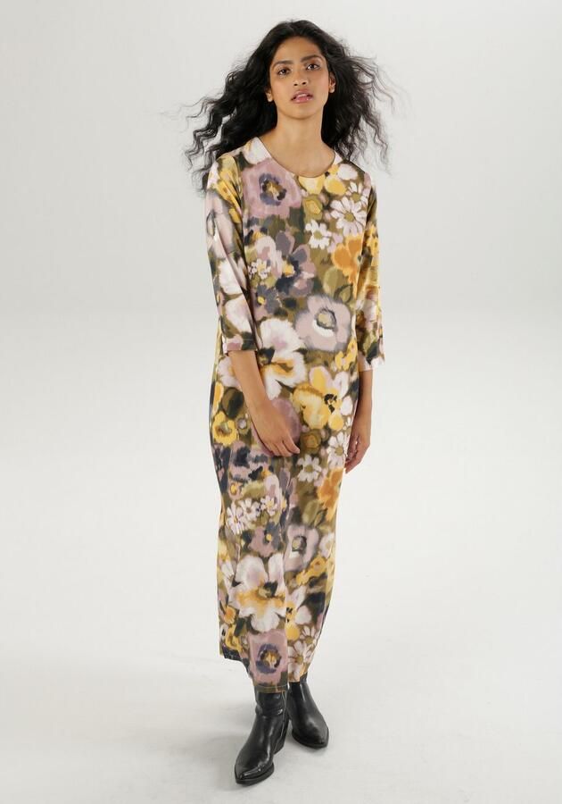 Aniston CASUAL Maxi-jurk met bloemenprint in batik-look elk stuk is uniek - Foto 5