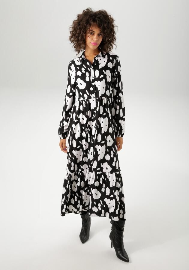 Aniston CASUAL Maxi-jurk met contrasterende bloe print nieuwe collectie - Foto 7