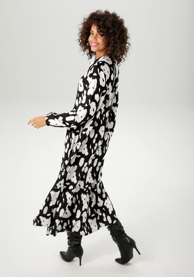 Aniston CASUAL Maxi-jurk met contrasterende bloe print nieuwe collectie - Foto 5
