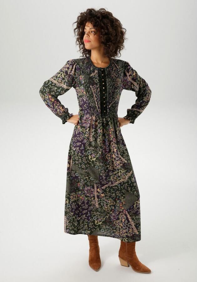Aniston CASUAL Maxi-jurk met fantasierijke bloe print elk stuk is uniek nieuwe kollectie - Foto 5