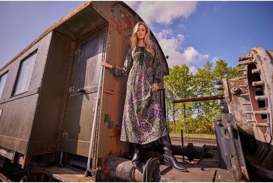 Aniston CASUAL Maxi-jurk met fantasierijke bloe print elk stuk is uniek nieuwe kollectie - Foto 6