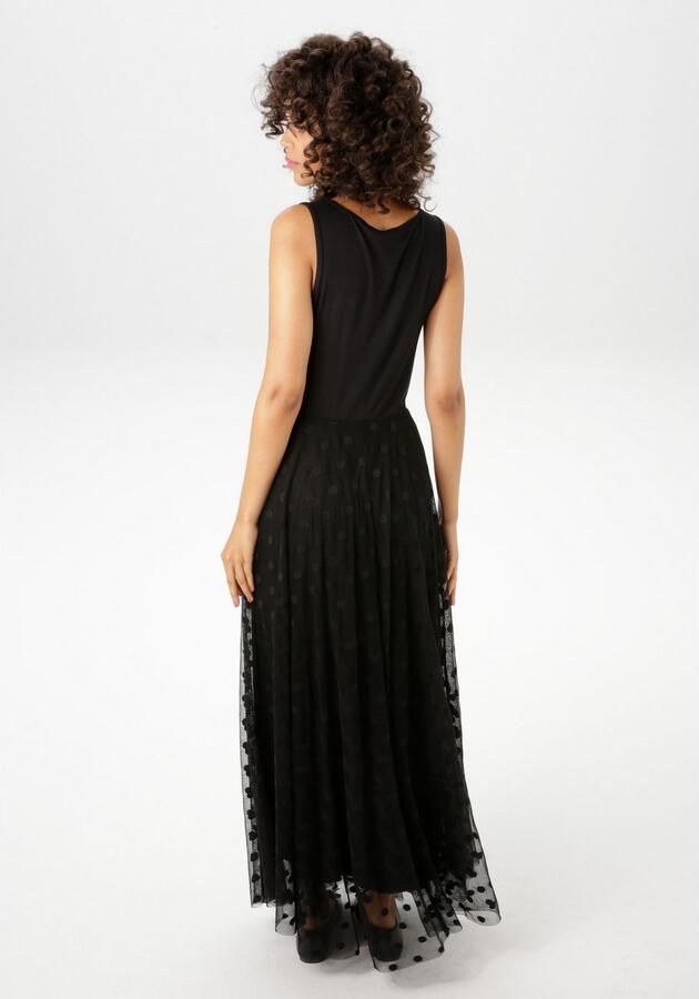 Aniston CASUAL Maxi-jurk met gestippeld mesh versierd rokdeel - Foto 4