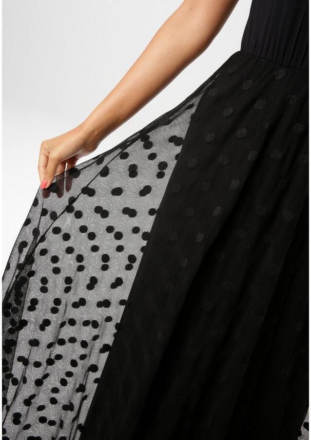 Aniston CASUAL Maxi-jurk met gestippeld mesh versierd rokdeel - Foto 2