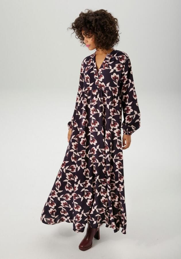 Aniston CASUAL Maxi-jurk met grafische bloe bedrukt elk deel uniek nieuwe collectie - Foto 4