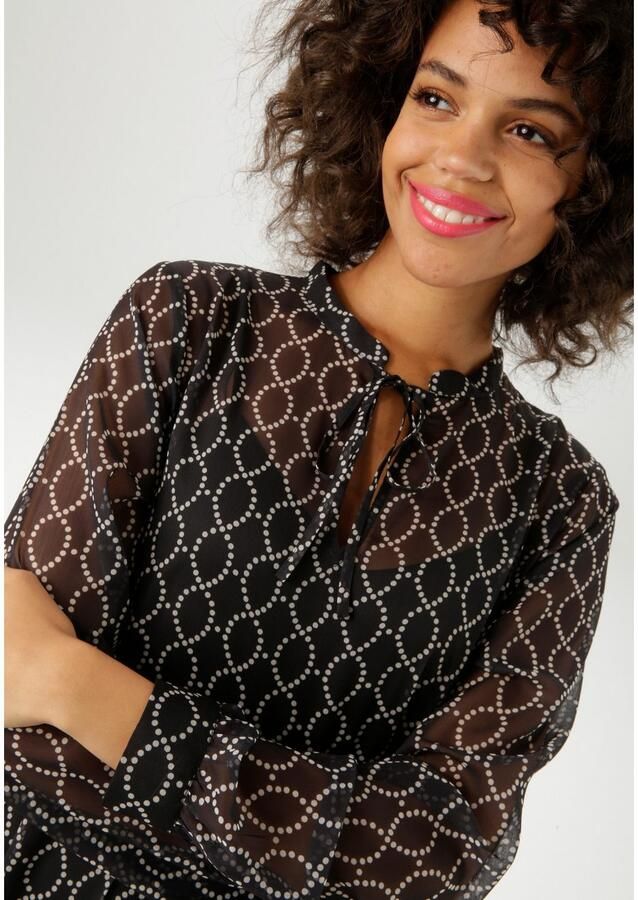 Aniston CASUAL Maxi-jurk met interessante kettingprint van stippen nieuwe collectie (Met jersey onderjurk) - Foto 2