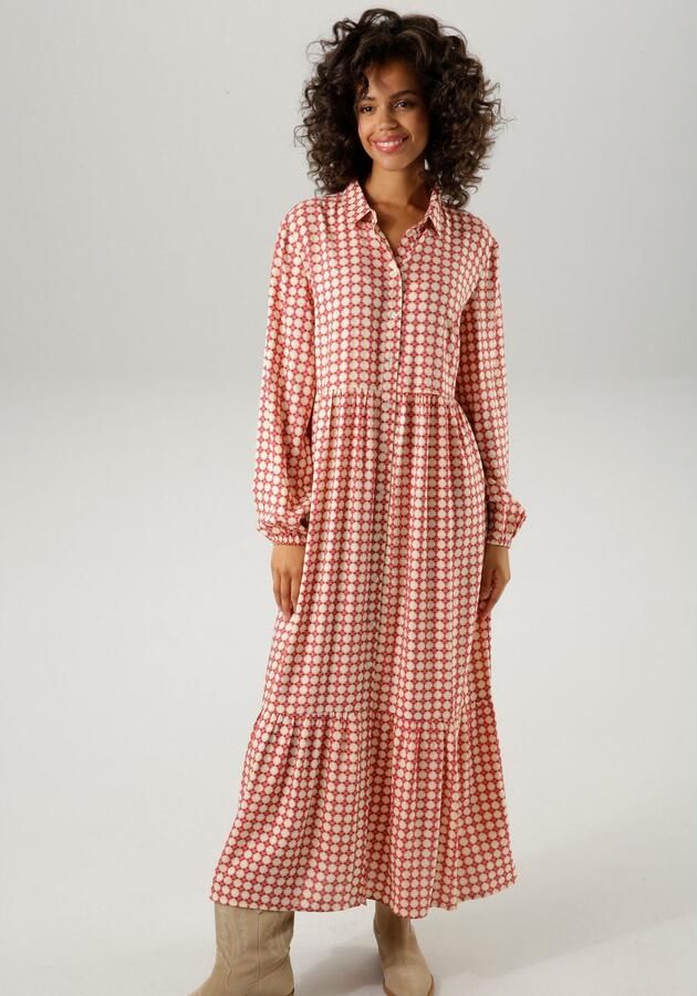 Aniston CASUAL Maxi-jurk met kleurharmonisch retro-patroon - Foto 4