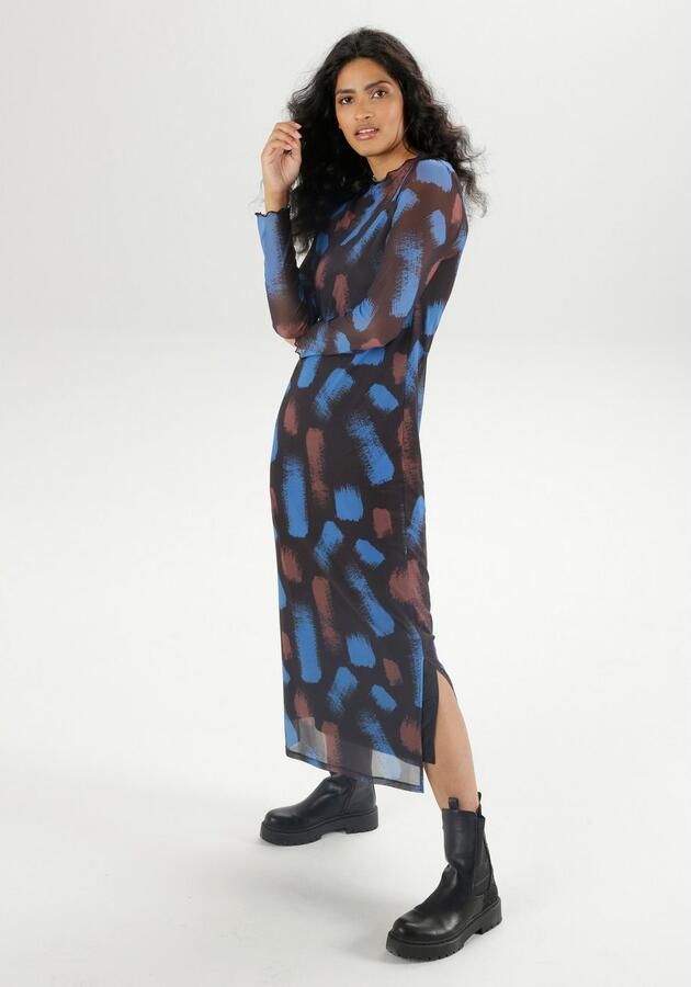 Aniston CASUAL Maxi-jurk met kleurharmonische grafische print (Met jersey onderjurk) - Foto 4