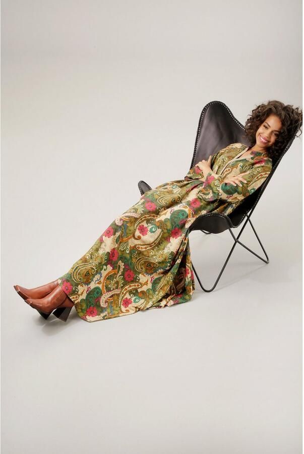 Aniston CASUAL Maxi-jurk met kleurrijke bloemen- en paisley-print - Foto 3