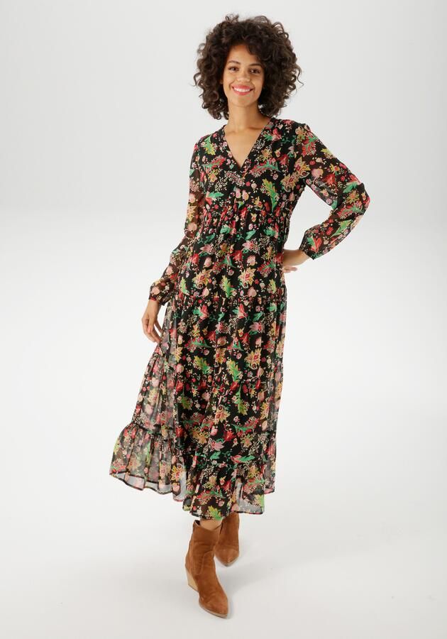 Aniston CASUAL Maxi-jurk met kleurrijke bloe print elk stuk is uniek nieuwe collectie - Foto 7