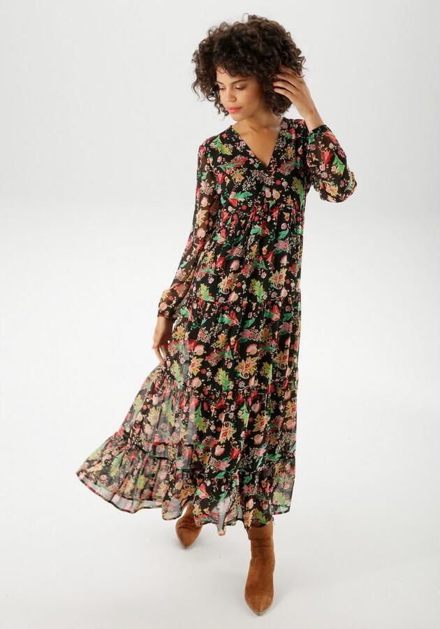 Aniston CASUAL Maxi-jurk met kleurrijke bloe print elk stuk is uniek nieuwe collectie - Foto 4