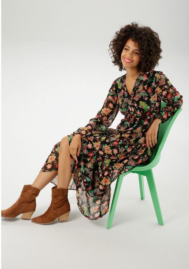 Aniston CASUAL Maxi-jurk met kleurrijke bloe print elk stuk is uniek nieuwe collectie - Foto 3