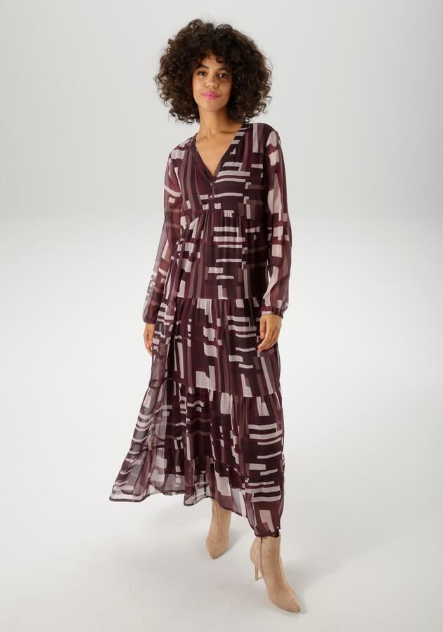 Aniston CASUAL Maxi-jurk met trendy grafische patroon nieuwe collectie - Foto 9