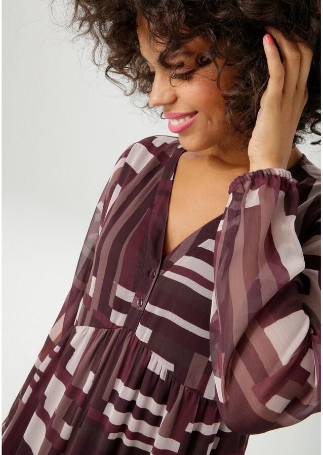 Aniston CASUAL Maxi-jurk met trendy grafische patroon nieuwe collectie - Foto 2