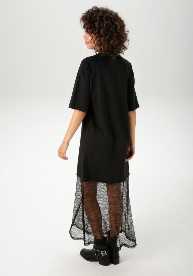 Aniston CASUAL Maxi-jurk met verfijnd kant aan de zoom nieuwe collectie - Foto 5