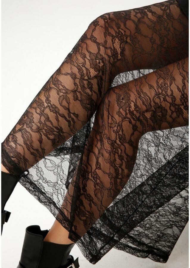 Aniston CASUAL Maxi-jurk met verfijnd kant aan de zoom nieuwe collectie - Foto 3