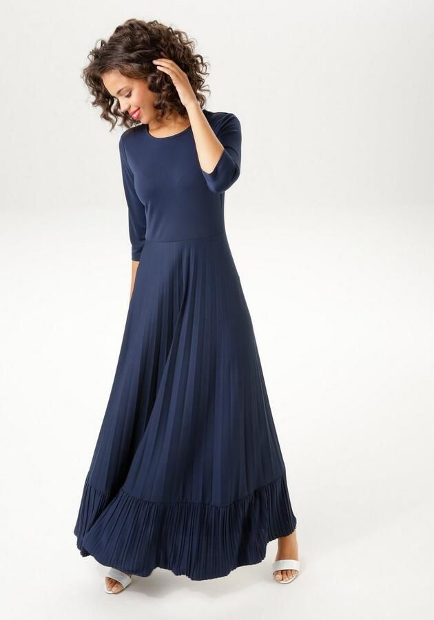 Aniston CASUAL Maxi-jurk Rok met volant van plissé - Foto 3