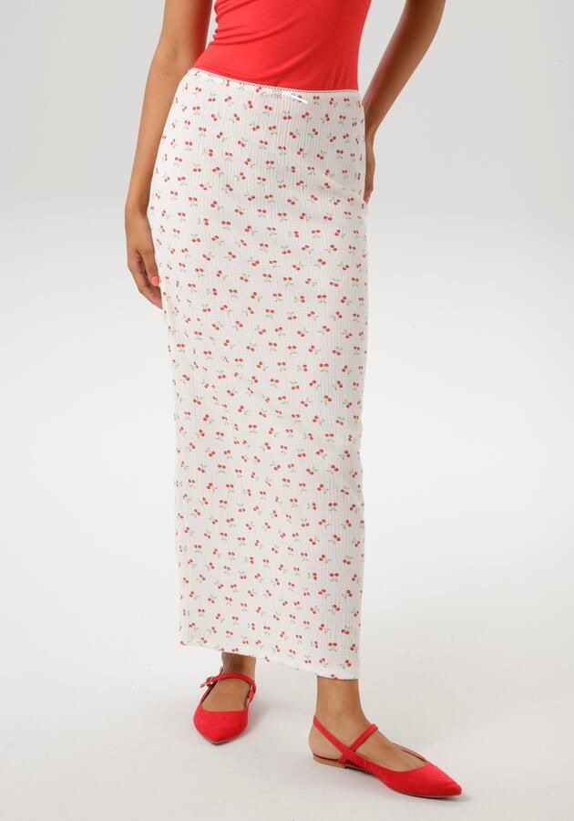 Aniston CASUAL Maxirok overal bedrukt met kersen - Foto 7
