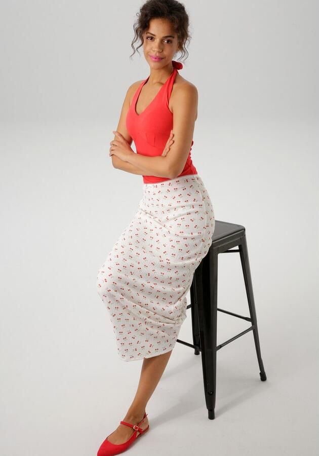 Aniston CASUAL Maxirok overal bedrukt met kersen - Foto 5