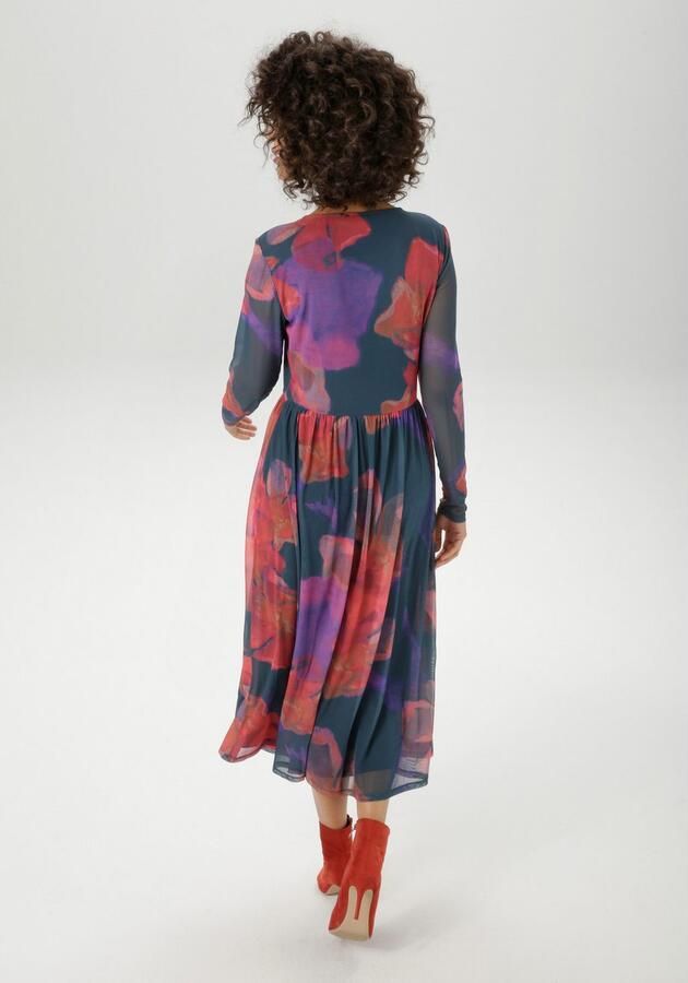 Aniston CASUAL Midi-jurk bedrukt met grootvlak batikbloe nieuwe collectie - Foto 4