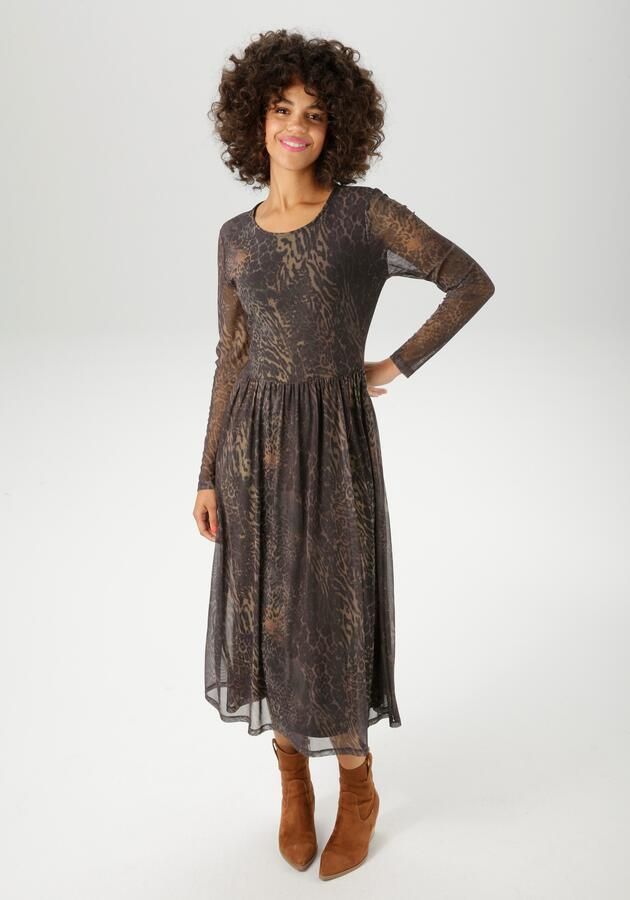 Aniston CASUAL Midi-jurk met fantasierijke dierenprint nieuwe collectie - Foto 8