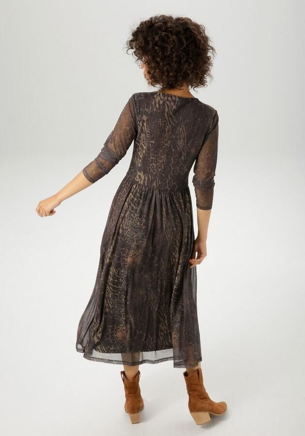 Aniston CASUAL Midi-jurk met fantasierijke dierenprint nieuwe collectie - Foto 3